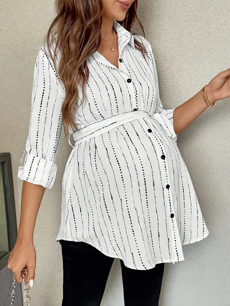 Blouse de maternité élégante à rayures