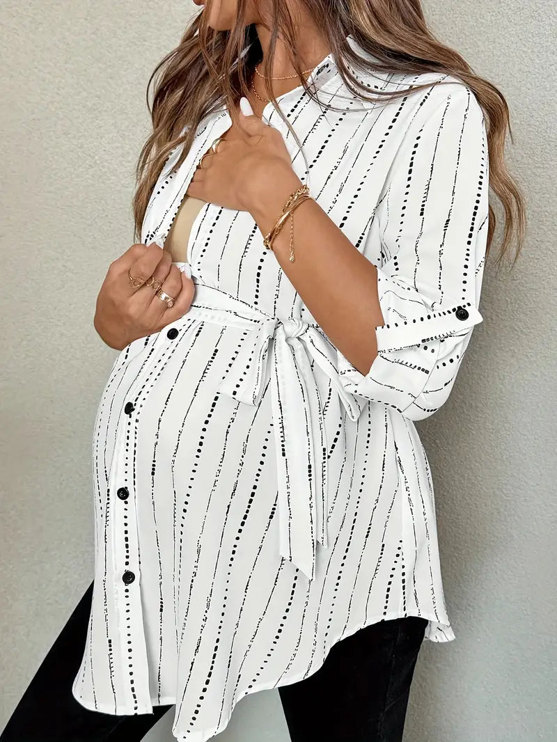 Blouse de maternité élégante à rayures